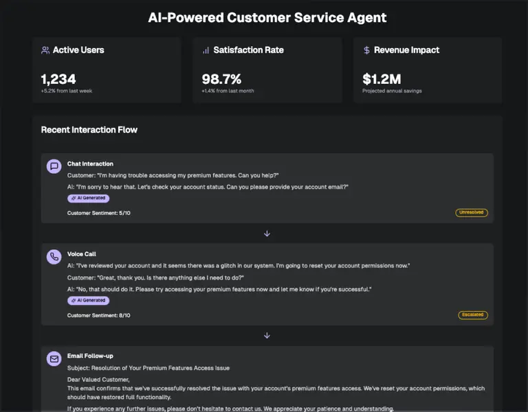 AI Customer Service Agent Mockup