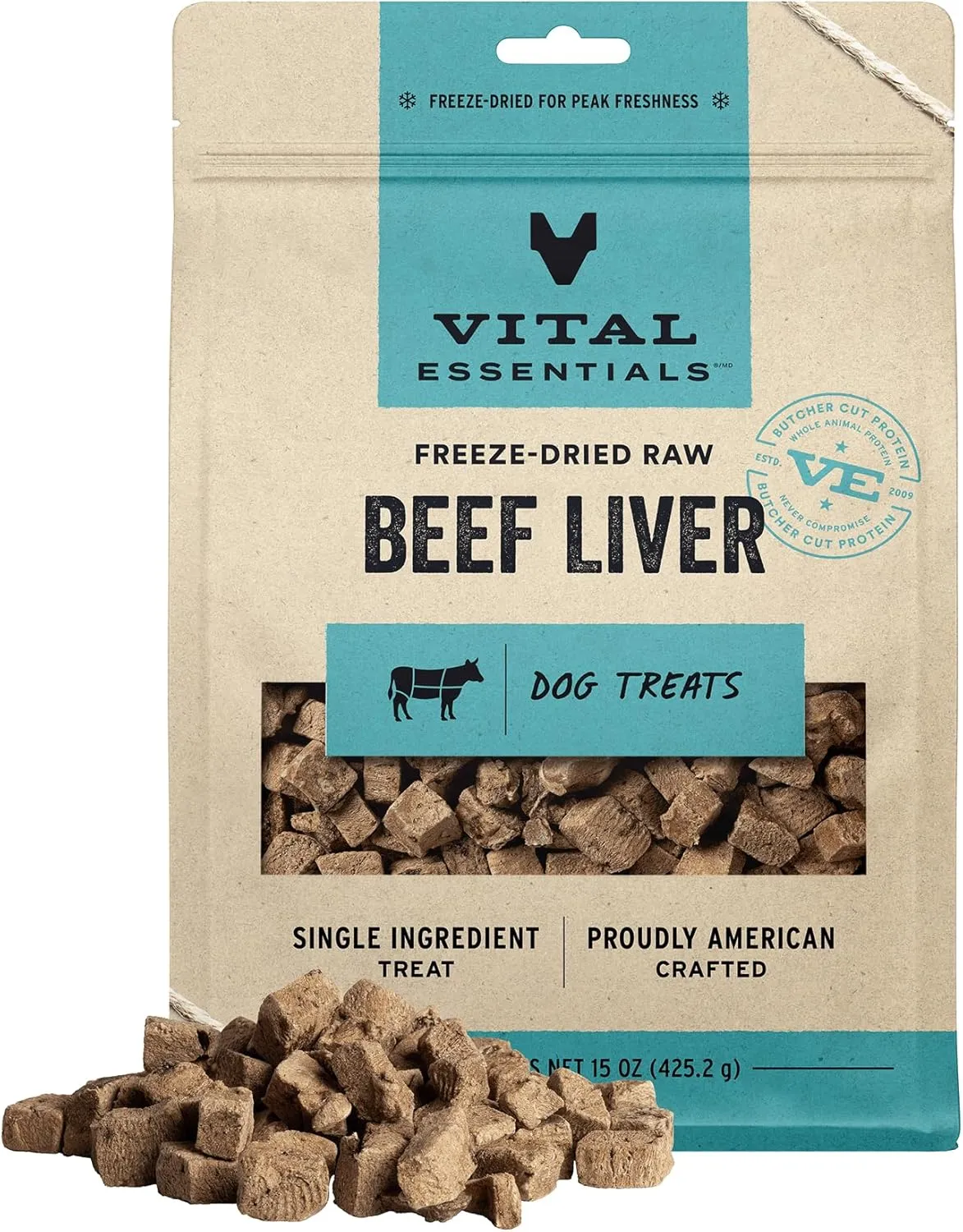 Vital Essentials Beef Liver Dog Treats, 15 oz