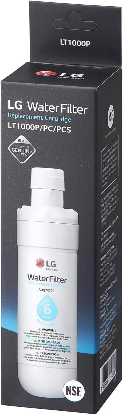 LG LT1000P - 6 Month / 200 Gallon Capacity Replacement Refrigerator Water Filter (NSF42, NSF53, and NSF401) ADQ74793501, ADQ75795105, AGF80300704, or AGF80300705 White - Image 4