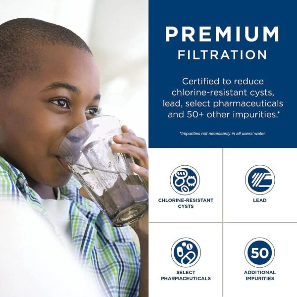 GE MWF Refrigerator Water Filter, Genuine Replacement Filter, Certified to Reduce Lead, Sulfur, and 50+ Other Impurities, Replace Every 6 Months for Best Results, Pack of 1 - Image 2